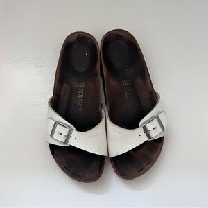Birkenstock White Single Strap Sandals